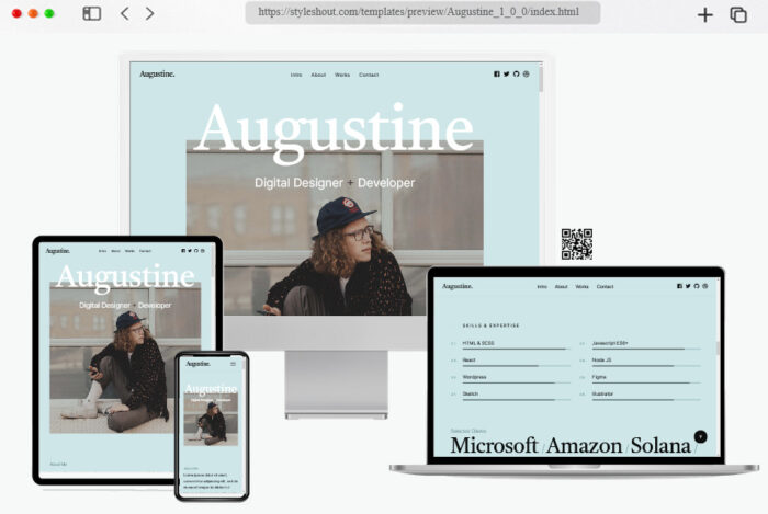 augustine free personal website template