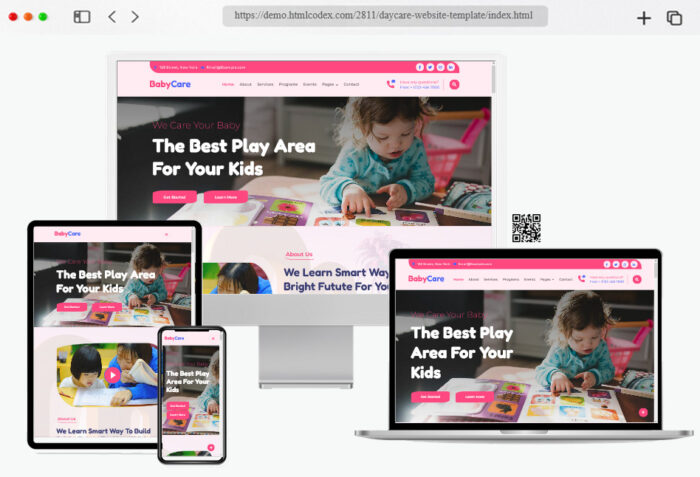 babycare free daycare website template