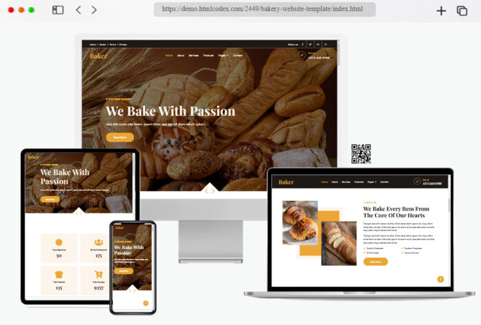 baker free cake bakery website template