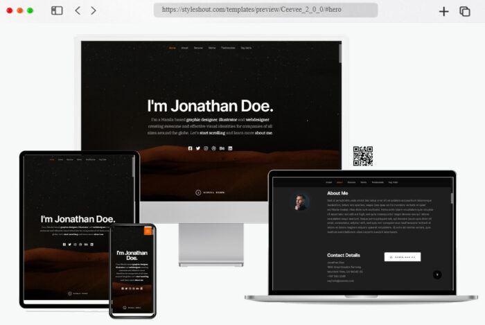 ceevee responsive personal site template