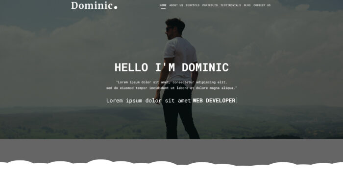 dominic free personal portfolio onepage template