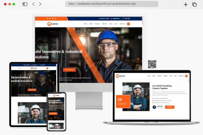 dustra factory industrial wordpress