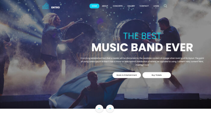 entro music band html template