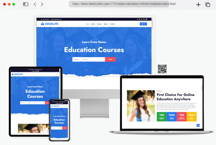 edukate online education website template