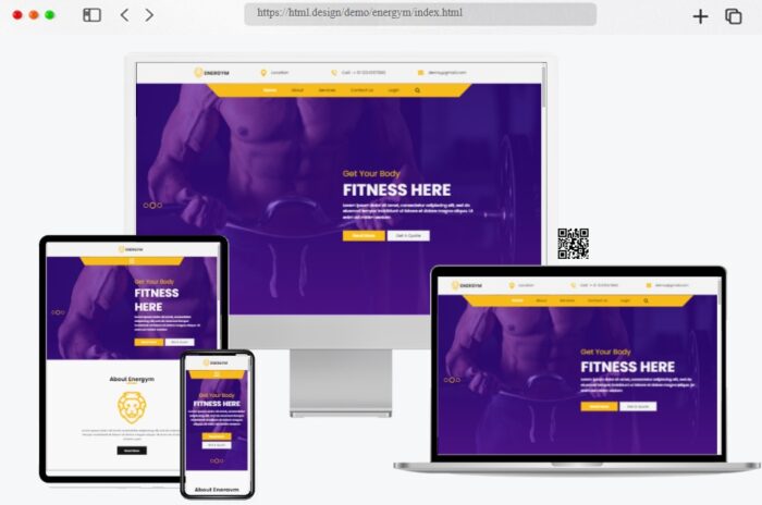 energym free fitness website template