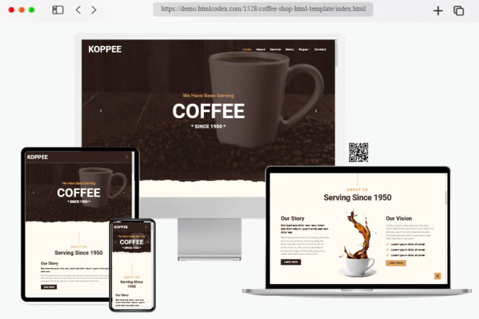 koppee free coffee shop html template