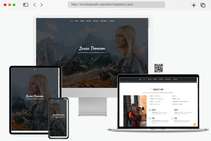 laura free creative personal bootstrap template