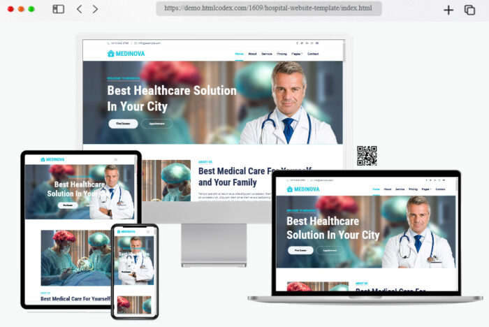 medinova hospital website template