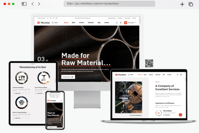 machino factory industrial wordpress theme