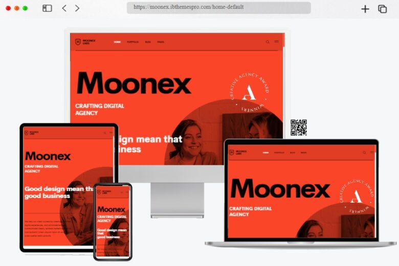moonex react agency react portfolio template