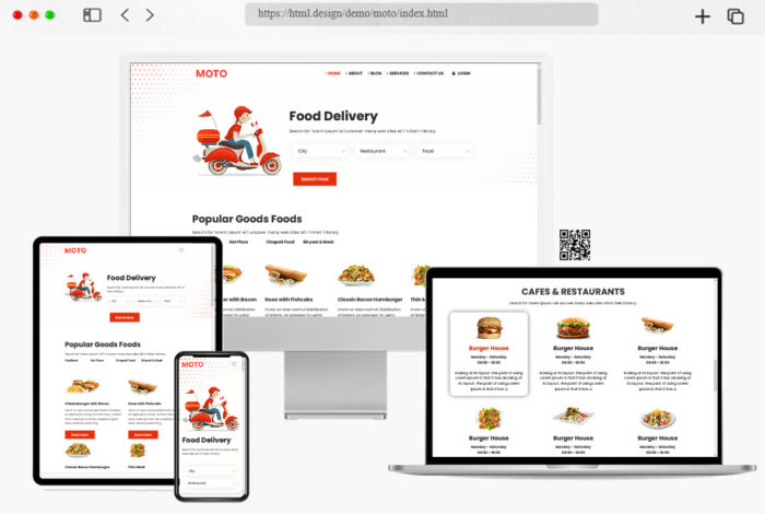 moto fast food delivery website template