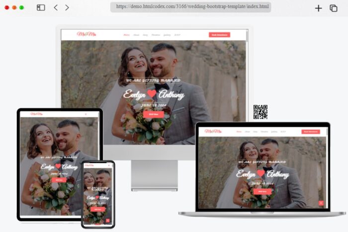 mr mrs free wedding bootstrap template
