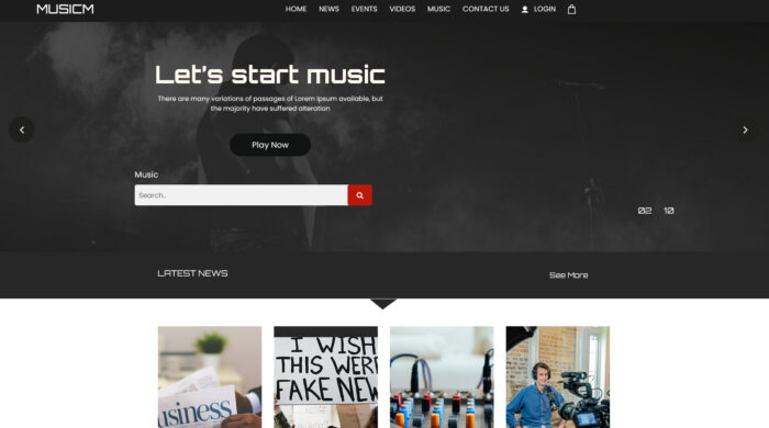 musicm music website template