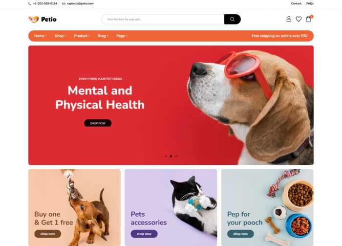 petio pet store woocommerce wordpress theme