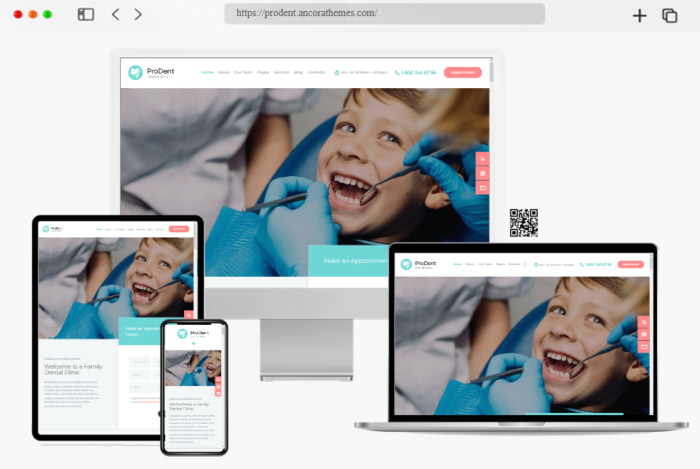 prodent dental clinic wordpress theme