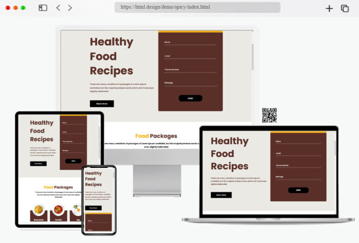 spicy food recipes html template