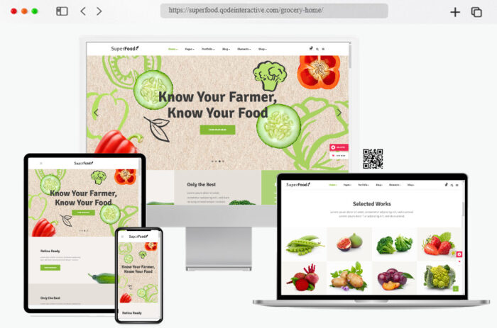 superfood organic food products theme