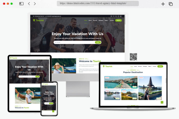 tourist free travel agency html template