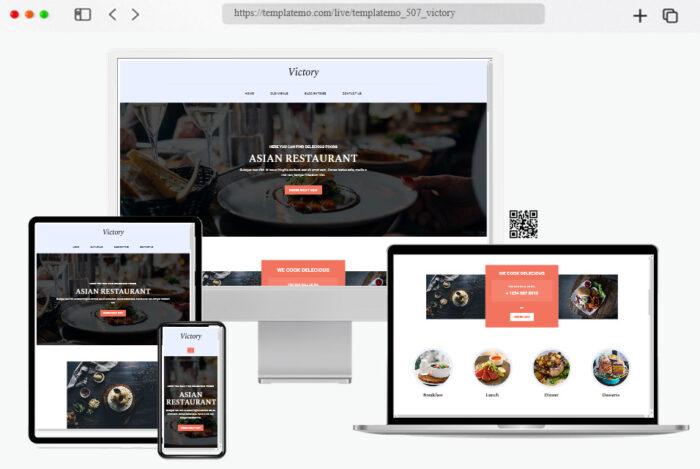 victory free food restaurant css template