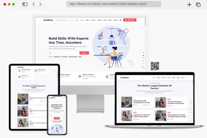 ecademy online coaching courses wordpress theme