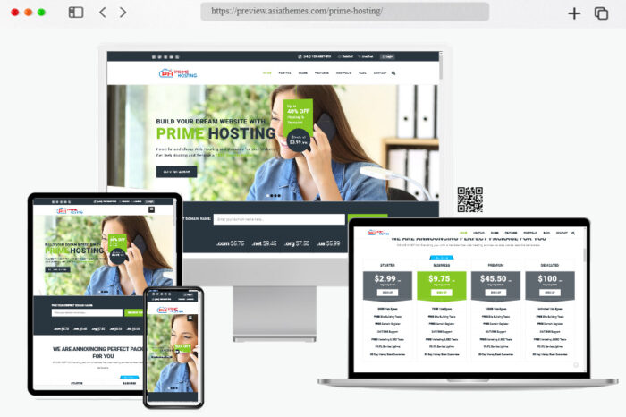 primehosting free hosting wordpress theme