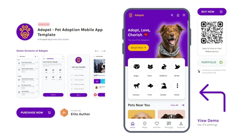 Adopet Pet Adoption Mobile App Template