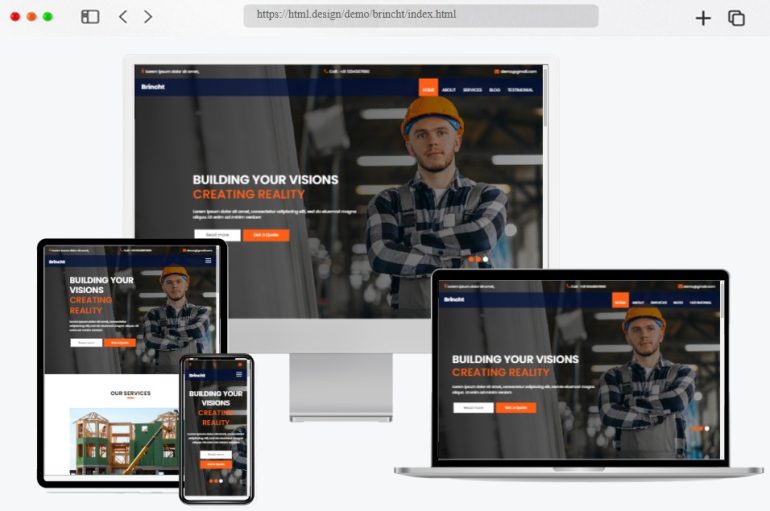Brincht Free Construction HTML Template