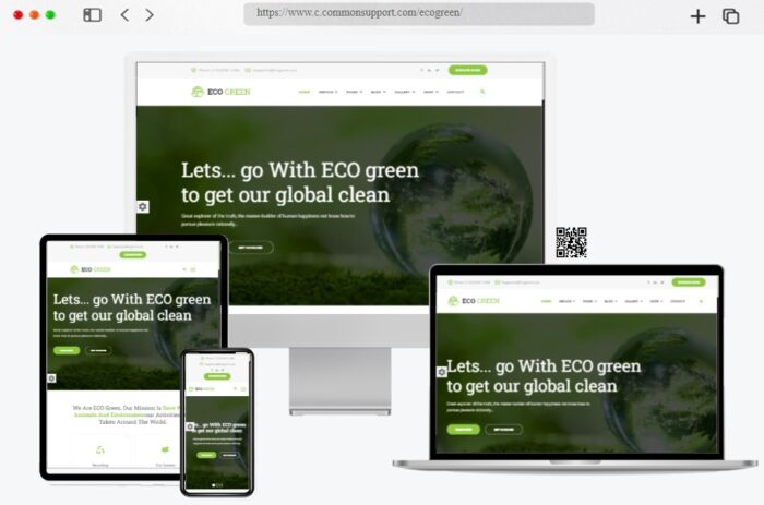 eco green wordpress theme environment