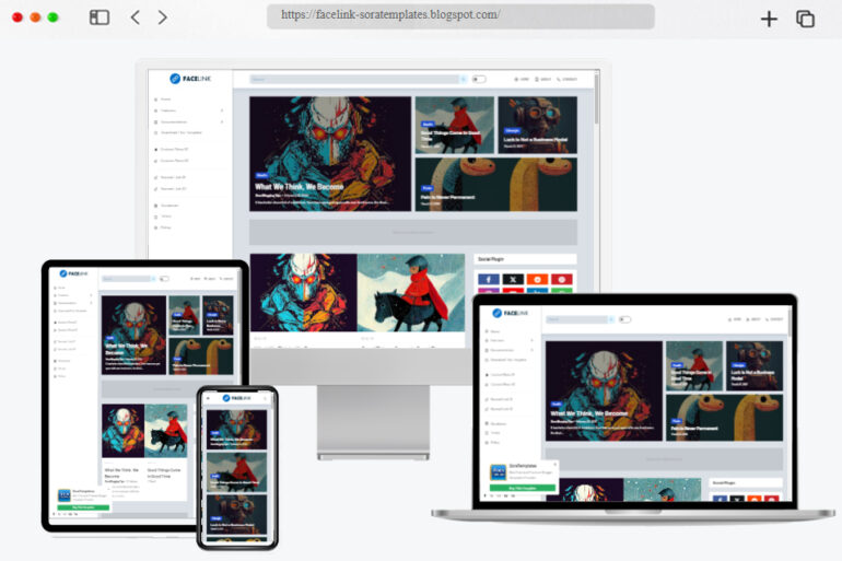 Facelink free blogger template