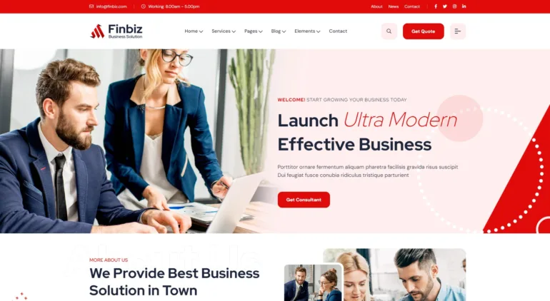 Finbiz Consulting Business HTML Template