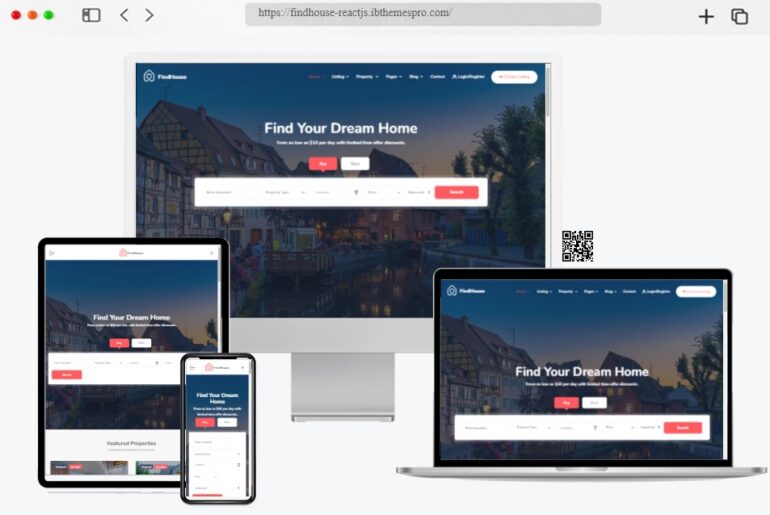FindHouse Real Estate React JS Template