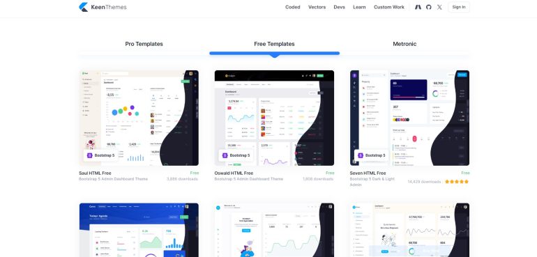 Free Bootstrap Admin Themes KeenThemes