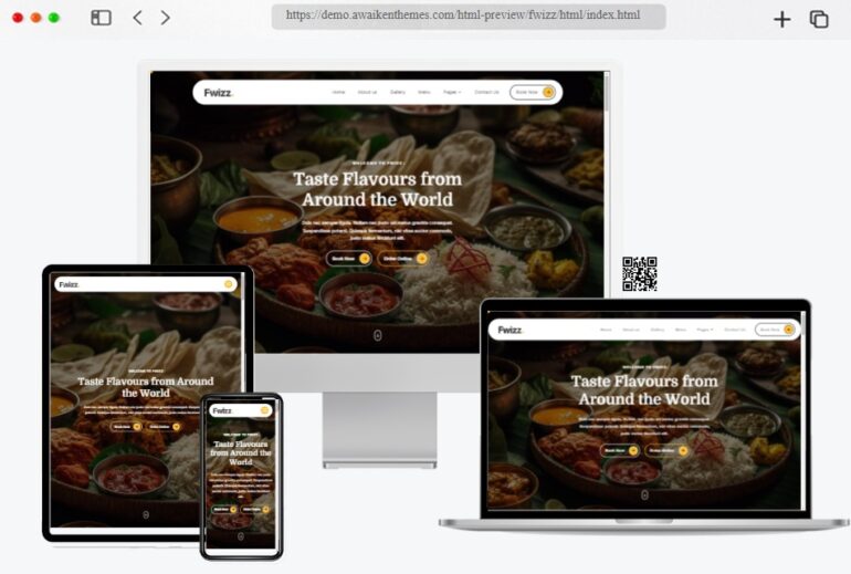 Fwizz Restaurant Cafe Food HTML Template