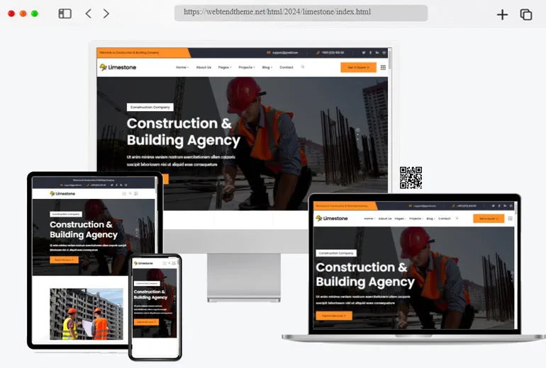 Limeston Construction Building HTML Template