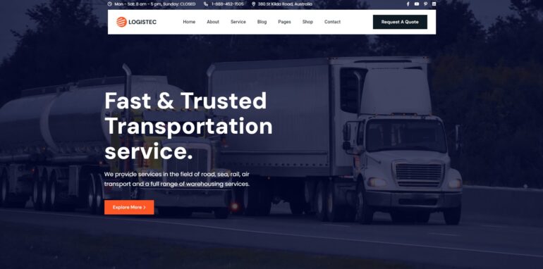 Logistec TransportationWordPress Theme