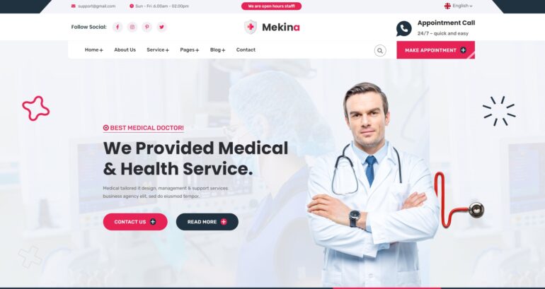 Mekina Medical Health HTML Template