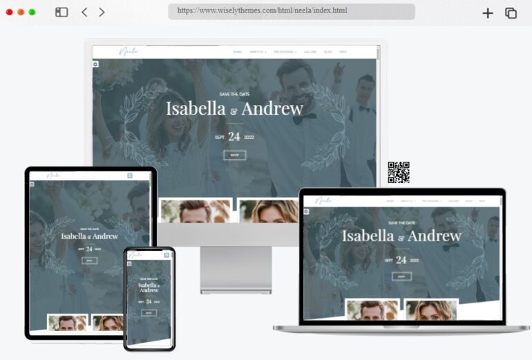 Neela One Page Wedding HTML Template