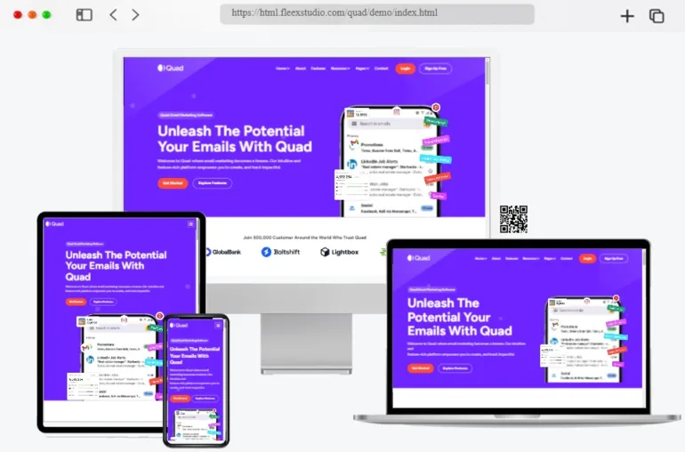 Quad Software Landing Page HTML Template