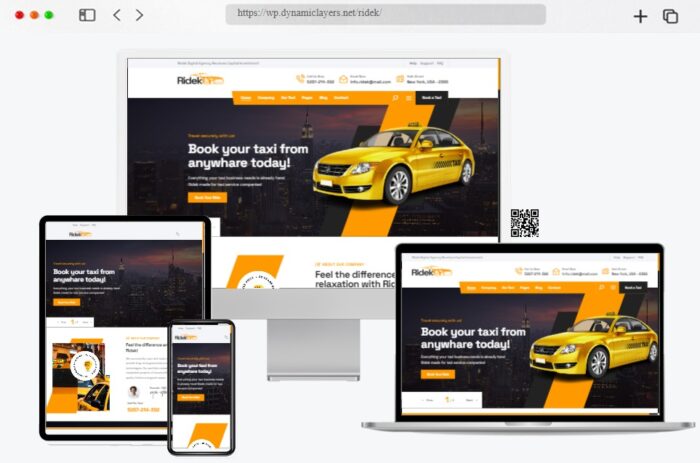 Ridek Online Taxi Booking Service Theme