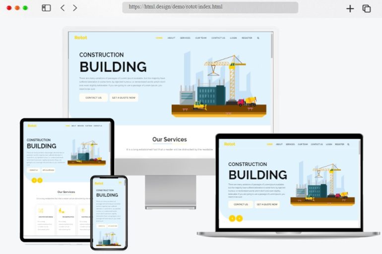 Rotot Free Construction Website Template
