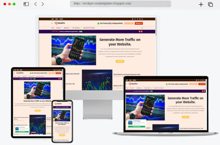 StockPro blogger template for news