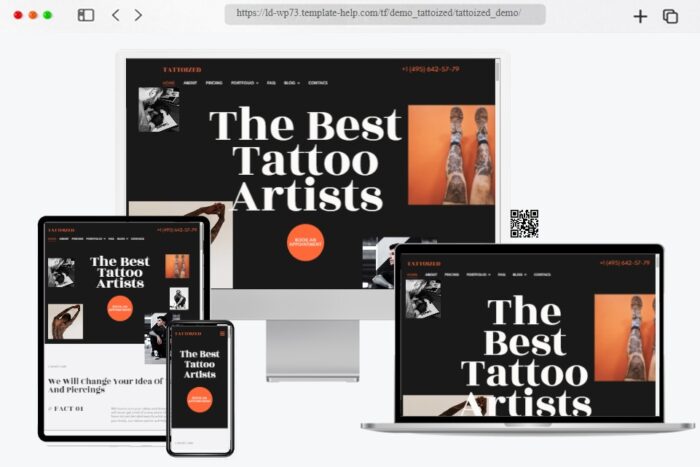 Tattoized Tattoo Salon WordPress Theme