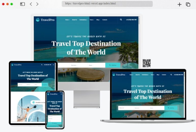 TravelPro Travel Agency HTML Template