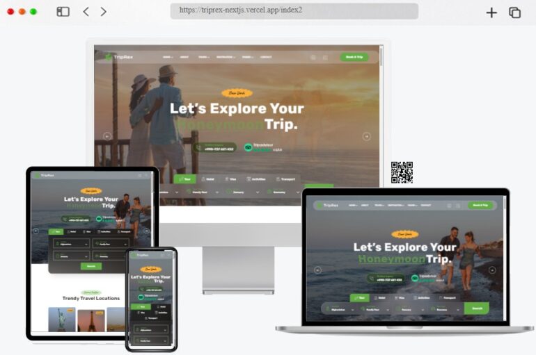 TripRex Travel Agency React NextJS Template