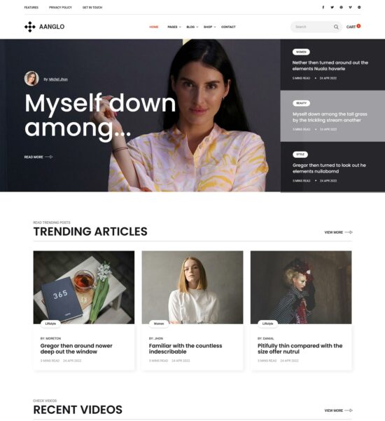 aanglo free lifestyle personal blog html template