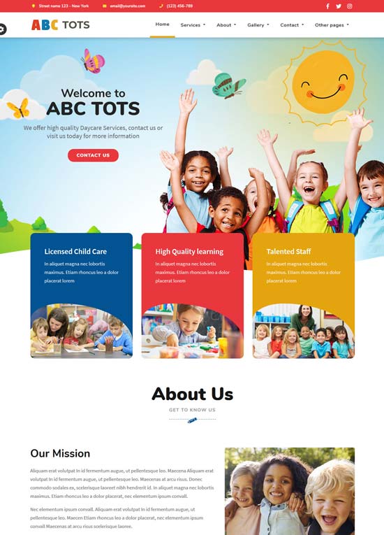 abc tots responsive html template