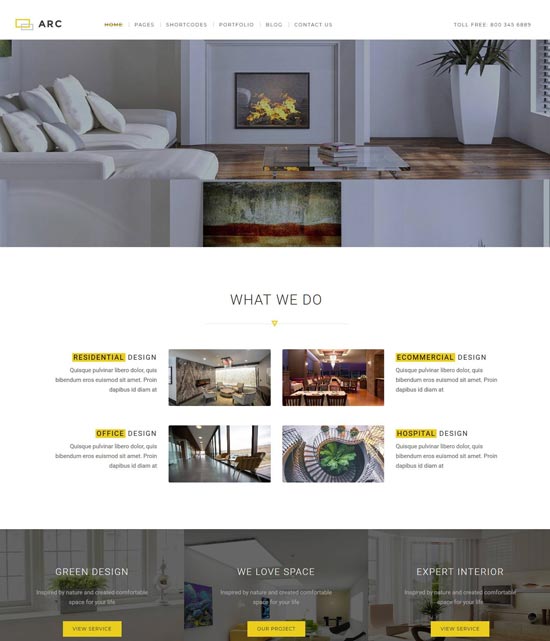 arc interior design joomla template