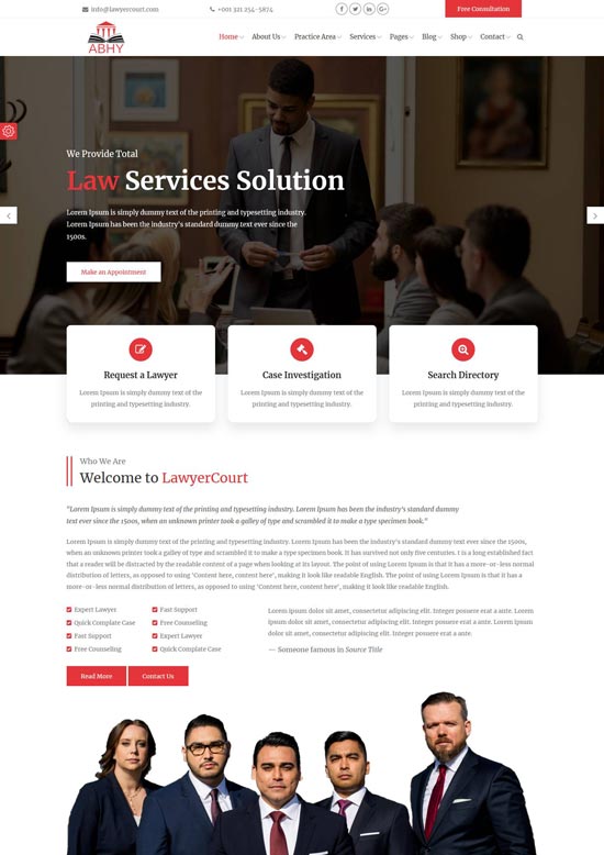 abhy law firms html template