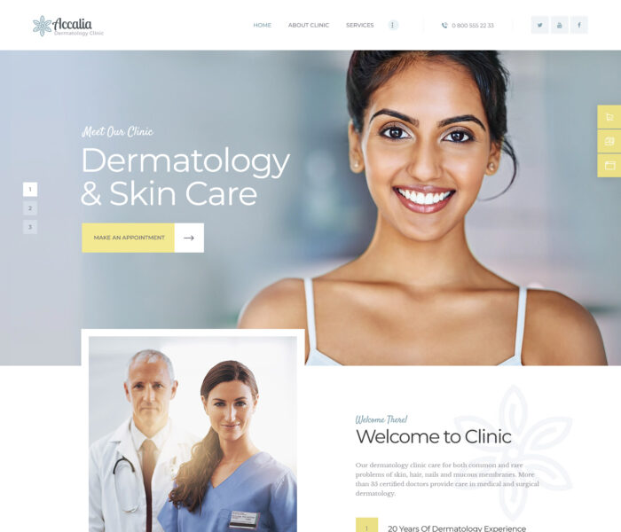 accalia dermatology clinin wordpress theme