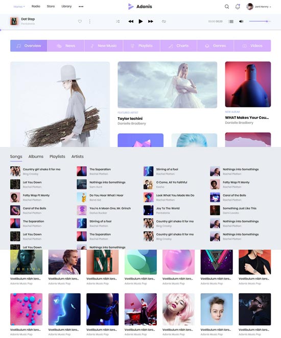 adonis music system template